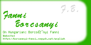 fanni borcsanyi business card